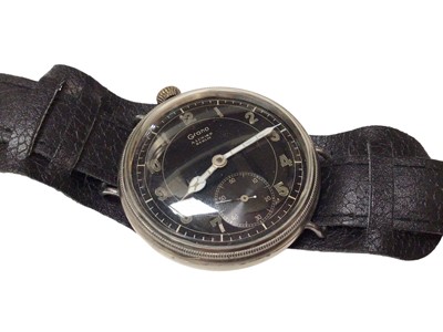 Lot 177 - German Grana military aviation pocket watch converted to a wristwatch