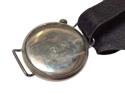 Lot 177 - German Grana military aviation pocket watch converted to a wristwatch