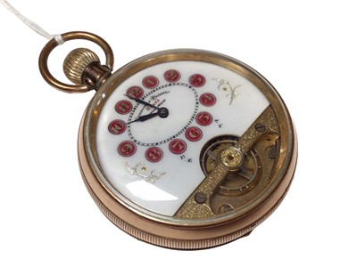 Lot 180 - Hebdomas Patent 8 days gold plated pocket watch