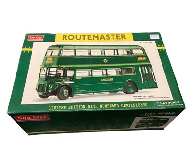 Lot Sun Star 1:24 Scale diecast Limited Edition London Transport Routemaster The Original Green Line Double Decker Bus, boxed (1)