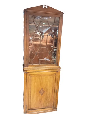 Lot 1333 - 19th century mahogany two height bookcase with astragal glazed door above, panelled door below enclosing adjustable shelves, 79cm wide, 34.5cm deep, 225cm high