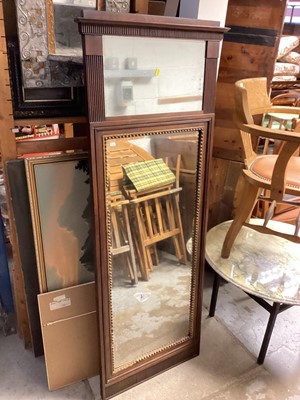 Lot 1339 - Antique mahogany framed mirror, 60cm wide, 156cm high