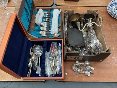 Lot 1121 - Three Georgian silver teaspoons together with Continental white metal spoons