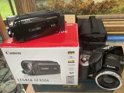 Lot 230 - Canon Legria HF R505 camcorder in box and a Kodak Pixpro AZ251 digital camera in case (2)