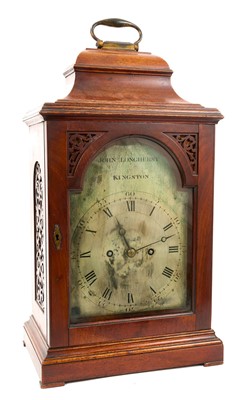 Lot 651 - George III bracket clock by John Longhurst, Kingston