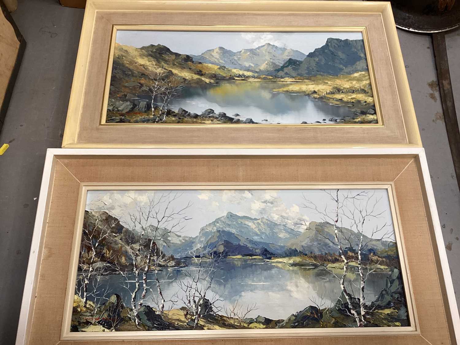 Lot 722 - Pair of Charles Wyatt Warren oil on board landscapes "Snowdon", framed