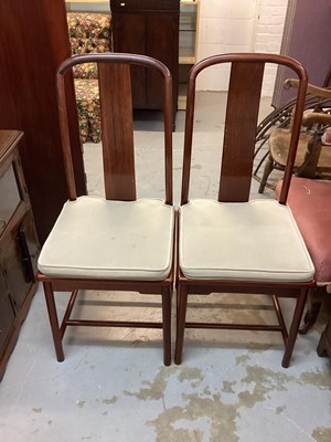 Lot 1377 - Set of four Chinese hardwood dining chairs