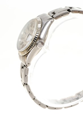 Lot 604 - Tudor Princess Oysterdate stainless steel wristwatch with a circular silvered dial, applied baton markers and date aperture, in stainless steel case, 25mm diameter, on Rolex steelinox bracelet