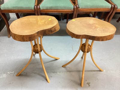 Lot 1394 - Two David Gregson bespoke made occasional tables dated 1993 together with a similar coffee table