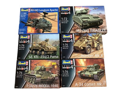 Lot 1825 - Selection of Revell model military kits and others (1 box)