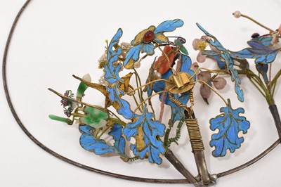 Lot 523 - 19th century Chinese kingfisher feather tiara