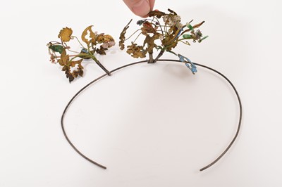 Lot 523 - 19th century Chinese kingfisher feather tiara