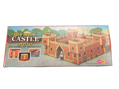 Lot 1833 - Marx Toys Little People 's Castle playset, boxed No.2505 & Western Bank Play People System (sealed contents), boxed No.2512 (2)