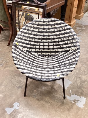 Lot 1434 - Retro woven chair on metal legs