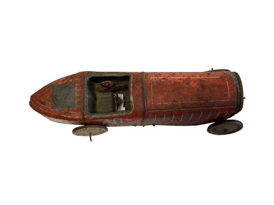 Lot 1836 - Tin Plate Racing Car & Vintage Car (Missing Wheel) (2)