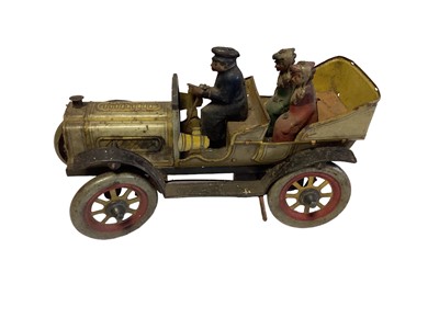 Lot 1836 - Tin Plate Racing Car & Vintage Car (Missing Wheel) (2)