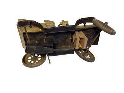 Lot 1836 - Tin Plate Racing Car & Vintage Car (Missing Wheel) (2)