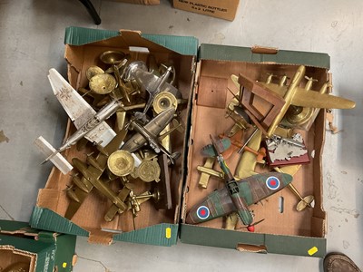 Lot 429 - Two boxes of brass and other model aircraft (2 boxes)