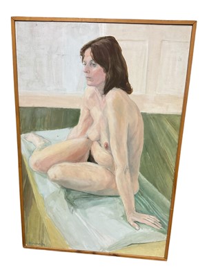 Lot 282 - Keith Miriams (contemporary) oil on board, nude study and a landscape