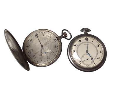 Lot 117 - 1930s Longines silver cased pocket watch and a Longines Grand Prix silver full hunter pocket watch (2)