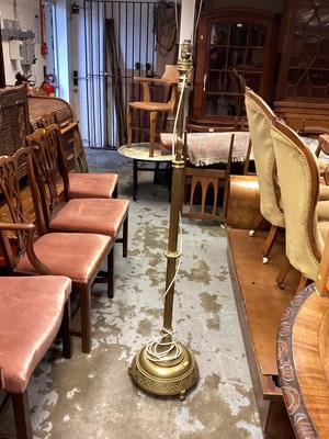 Lot 1457 - Victorian brass adjustable standard lamp