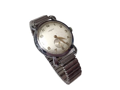 Lot 115 - 1950s Lemania stainless steel wristwatch on expandable bracelet