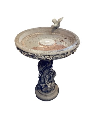 Lot 1478 - Reconstituted stone garden bird bath, 80cm high