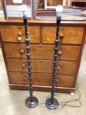 Lot 1482 - Pair of metal standard lamps