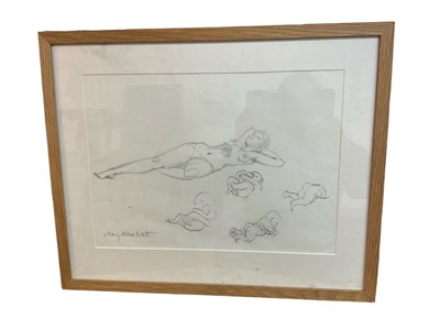 Lot 622 - Mary Millar Watt, pencil, figure studies, signed, 28 x 39cm, framed