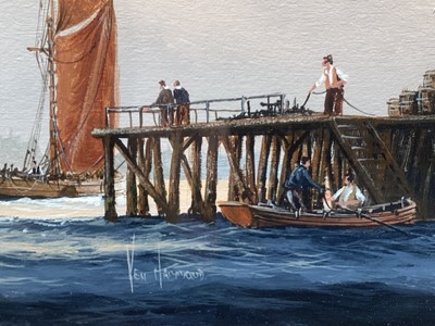 Lot 182 - Ken Hammond (b.1948), marine gouache, signed, in gilt frame