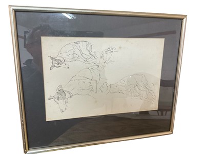 Lot 617 - John Millar Watt, pen and ink - Greyhound studies