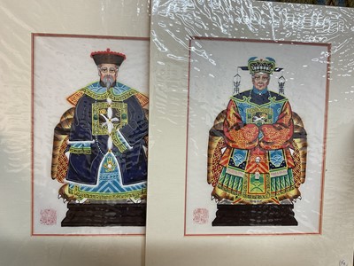 Lot 616 - Two Chinese prints on silk