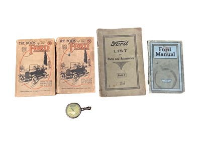 Lot 2160 - Group of Ford model T manuals, parts and accessories booklets and related items (1 box).