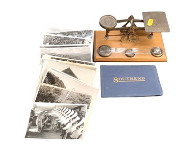 Lot 2484 - Group of postcards together with a set of brass postal / letter scales.