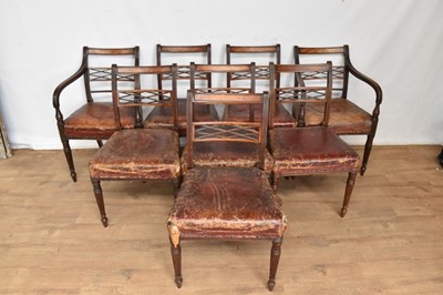 Lot 1255 - Set of eight Regency mahogany and leather upholstered dining chairs