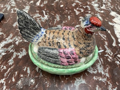 Lot 228 - 19th century French ceramic nesting hen