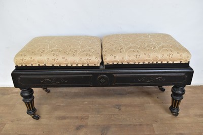 Lot 1254 - Late Victorian ebonised duet piano stool