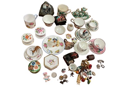 Lot 378 - Bijouterie including miniature teawares, boxes etc