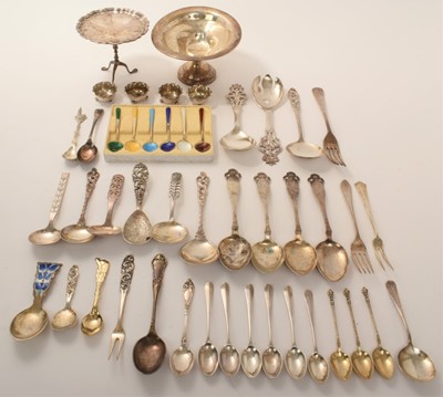 Lot 434 - Quantity of various Scandinavian and English silver cutlery and various other silver