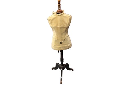 Lot 2107 - Small mannequin on turned wooden stand.