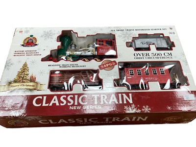 Lot 1889 - Four remote control helicopters in original boxes plus a Classic Train set boxed.