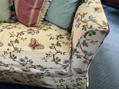 Lot 1148 - Very large Country House settee with Pierre Frey cream and meandering foliate upholstery