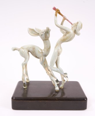 Lot 819 - Istvan Komáromy: 1930s glass figure group