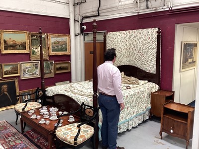 Lot 1202 - George III style mahogany four-poster bed