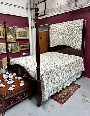 Lot 1202 - George III style mahogany four-poster bed