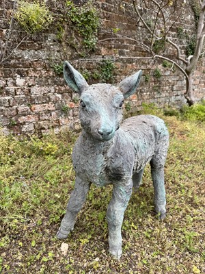 Lot 1227 - Ceramic garden model of a lamb by Suzie Marsh, 60cm long