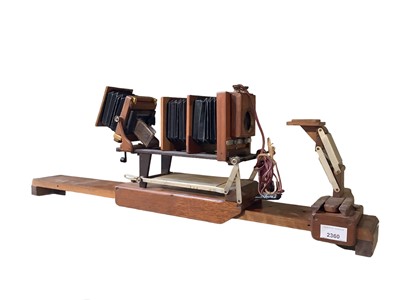 Lot 2360 - Plate camera on wooden base