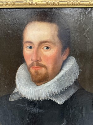 Lot 1235 - Early 17th century English School, oil on canvas laid onto an oak panel, portrait of a gentleman