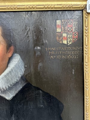 Lot 1235 - Early 17th century English School, oil on canvas laid onto an oak panel, portrait of a gentleman