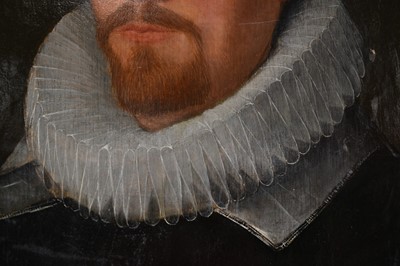 Lot 1235 - Early 17th century English School, oil on canvas laid onto an oak panel, portrait of a gentleman